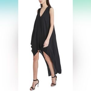 NWT BCBGMAXAZRIA Black high low midi dress